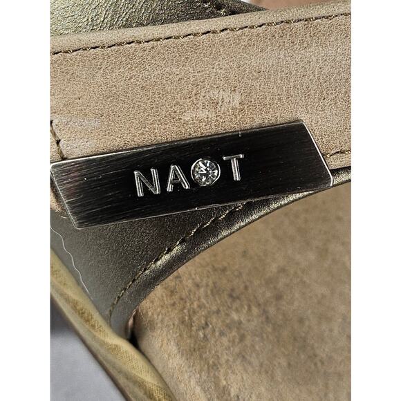 NAOT WOMEN'S BEIGE / GOLD STRAPPY PLATFORM BLOCK HEELS - SIZE 9.5 (40) - Picture 8 of 11